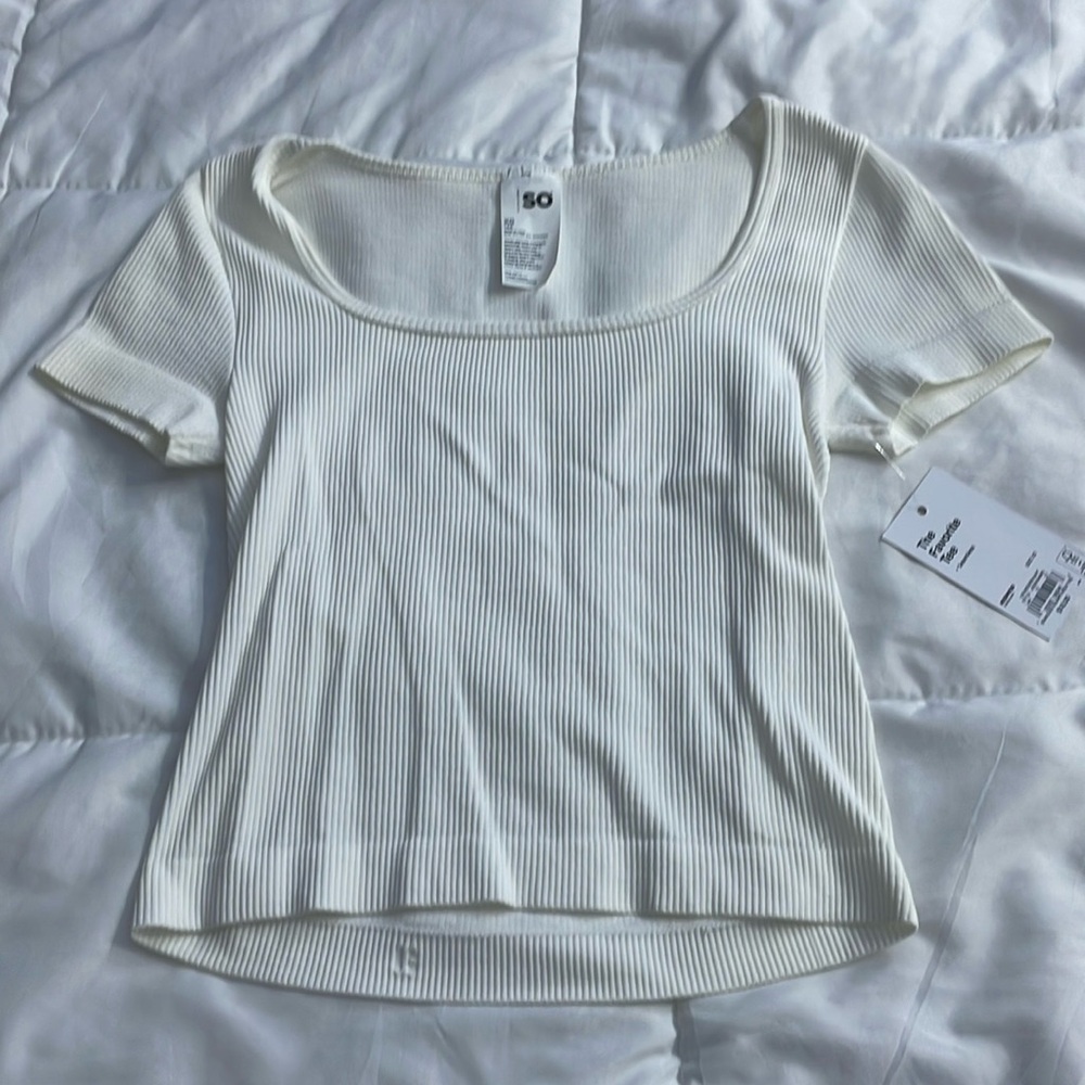 White ribbed crop top